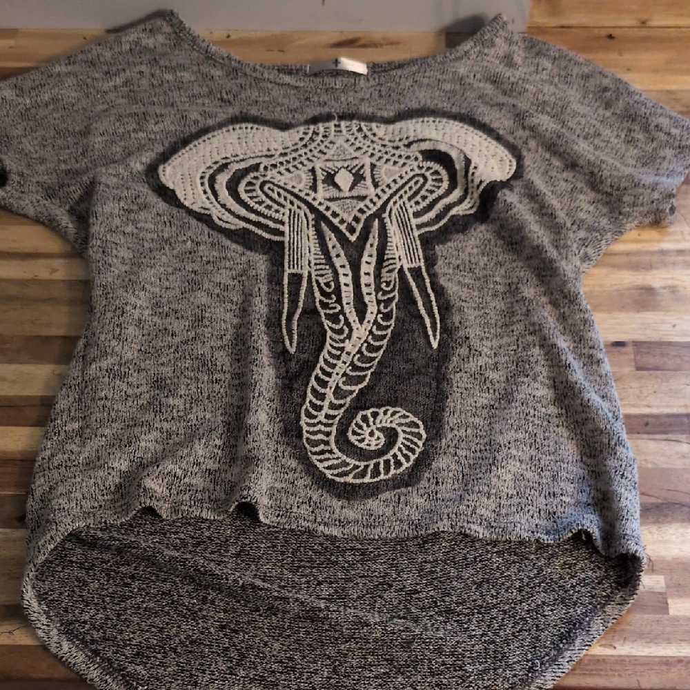 Blu Planet Black and Gray Knit Top
